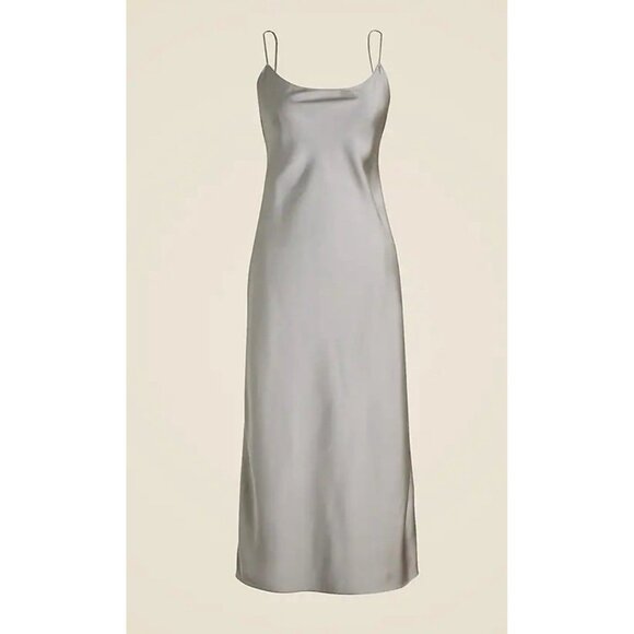 J. Crew Dresses & Skirts - J. Crew Gwyneth slip dress silver Sz 6 gray Party Cocktail Wedding Slimming